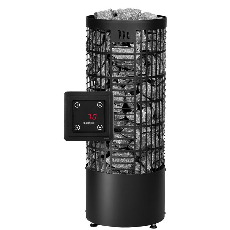 Sähkökiuas Mondex Tahko E2, 6.6kW, 6-9m3, erillinen ohjaus, musta