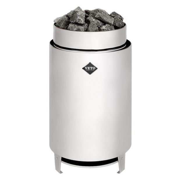 Sähkökiuas VETO SK12, 12.5kW, 12-18m³, erillinen ohjaus, kiiltävä rosteri