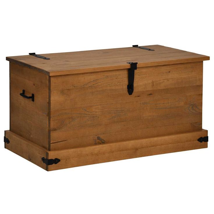 Säilytysarkku HALDEN 91x48x47 cm Massiivipuumänty (18401)