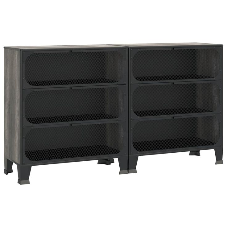 Säilytyskaapit 2 kpl harmaa 72x36x82 cm metalli ja MDF (95972)