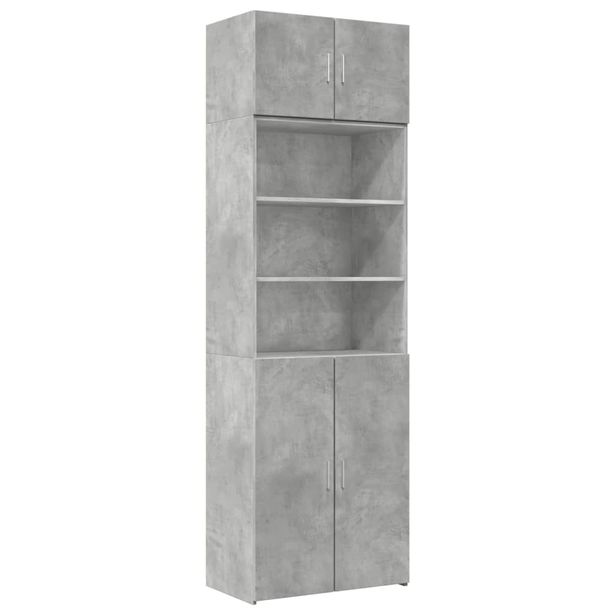 Säilytyskaappi betoninharmaa 70x42,5x225 cm tekninen puu (81318)