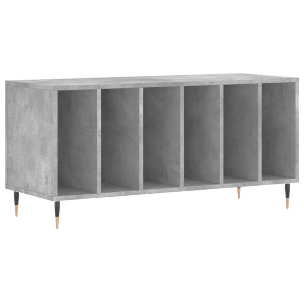 Säilytyskaappi LP-levyille betoninharmaa 100x38x48 cm puu (31744)