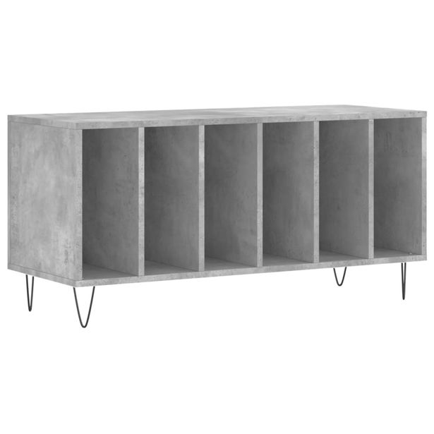 Säilytyskaappi LP-levyille betoninharmaa 100x38x48 cm puu (31752)