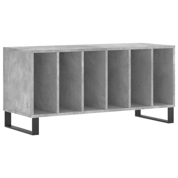 Säilytyskaappi LP-levyille betoninharmaa 100x38x48 cm puu (31760)