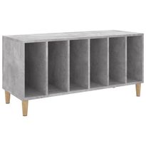 Säilytyskaappi LP-levyille betoninharmaa 100x38x48 cm puu (31977)