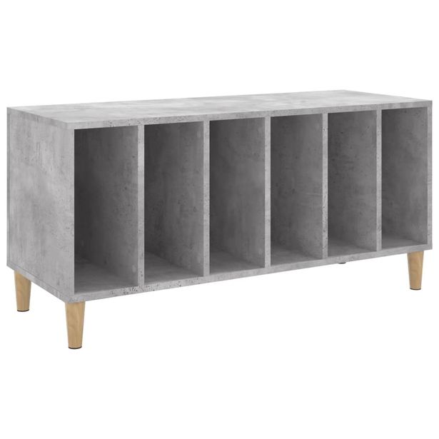 Säilytyskaappi LP-levyille betoninharmaa 100x38x48 cm puu (31977)