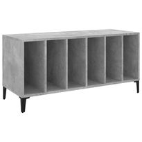 Säilytyskaappi LP-levyille betoninharmaa 100x38x48 cm puu (31985)