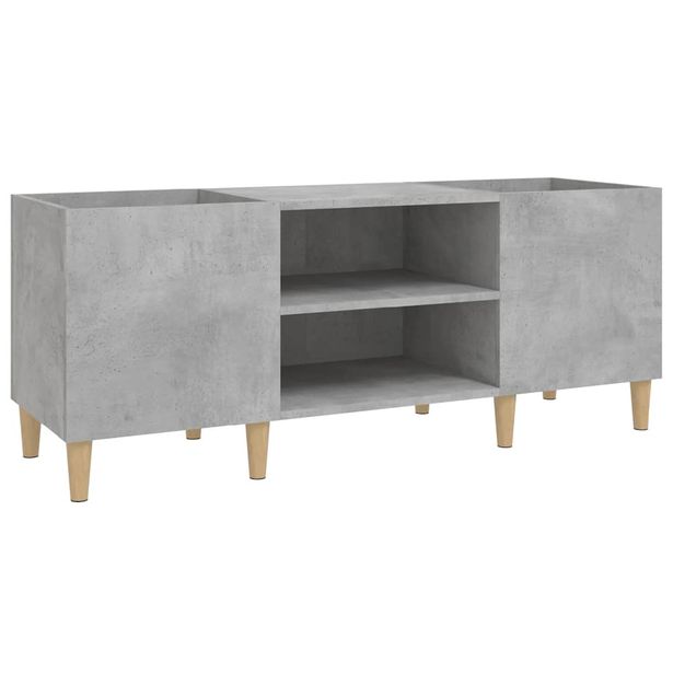 Säilytyskaappi LP-levyille betoninharmaa 121x38x48 cm puu (31929)