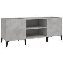 Säilytyskaappi LP-levyille betoninharmaa 121x38x48 cm puu (31937)