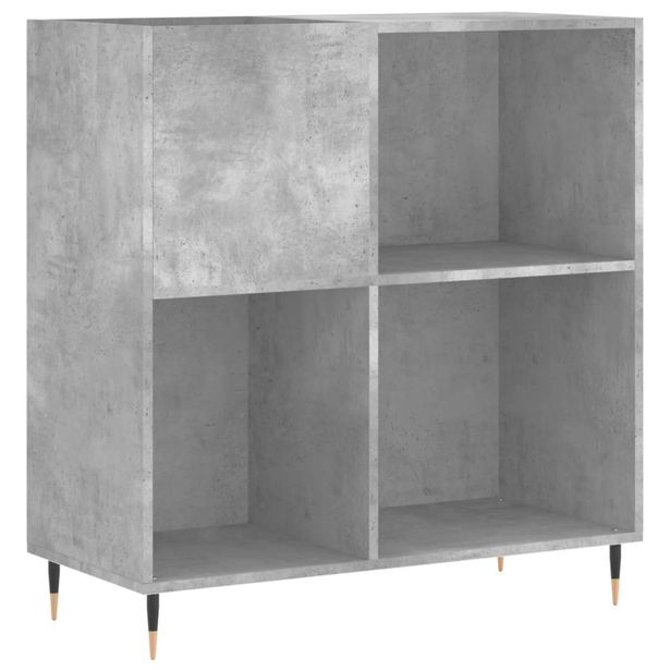 Säilytyskaappi LP-levyille betoninharmaa 84,5x38x89 cm puu (31768)