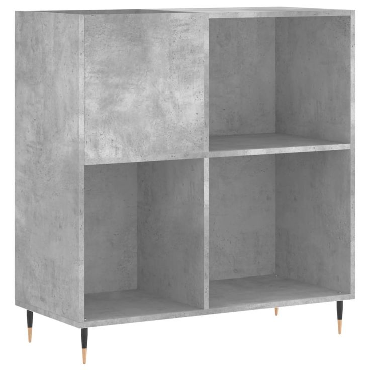 Säilytyskaappi LP-levyille betoninharmaa 84,5x38x89 cm puu (31768)