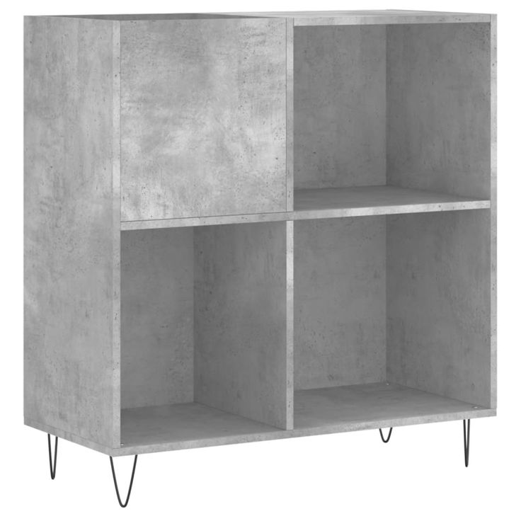 Säilytyskaappi LP-levyille betoninharmaa 84,5x38x89 cm puu (31776)
