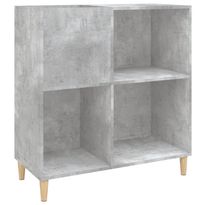 Säilytyskaappi LP-levyille betoninharmaa 84,5x38x89 cm puu (31993)