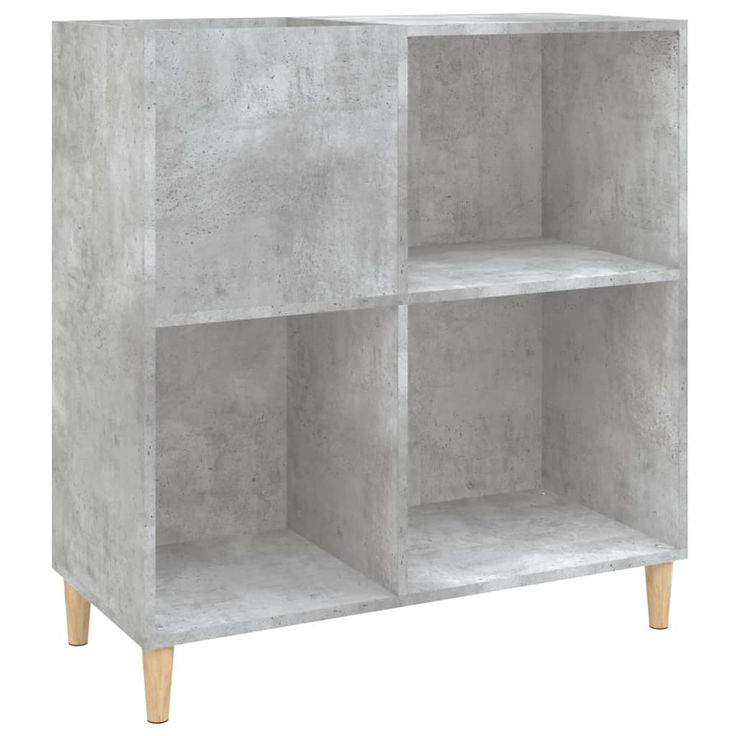 Säilytyskaappi LP-levyille betoninharmaa 84,5x38x89 cm puu (31993)