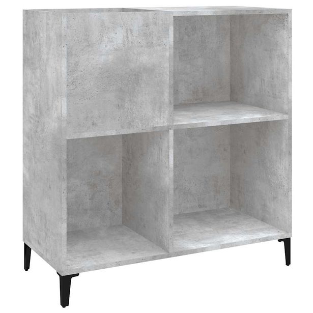 Säilytyskaappi LP-levyille betoninharmaa 84,5x38x89 cm puu (32001)