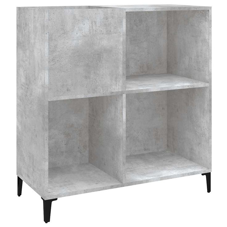 Säilytyskaappi LP-levyille betoninharmaa 84,5x38x89 cm puu (32001)