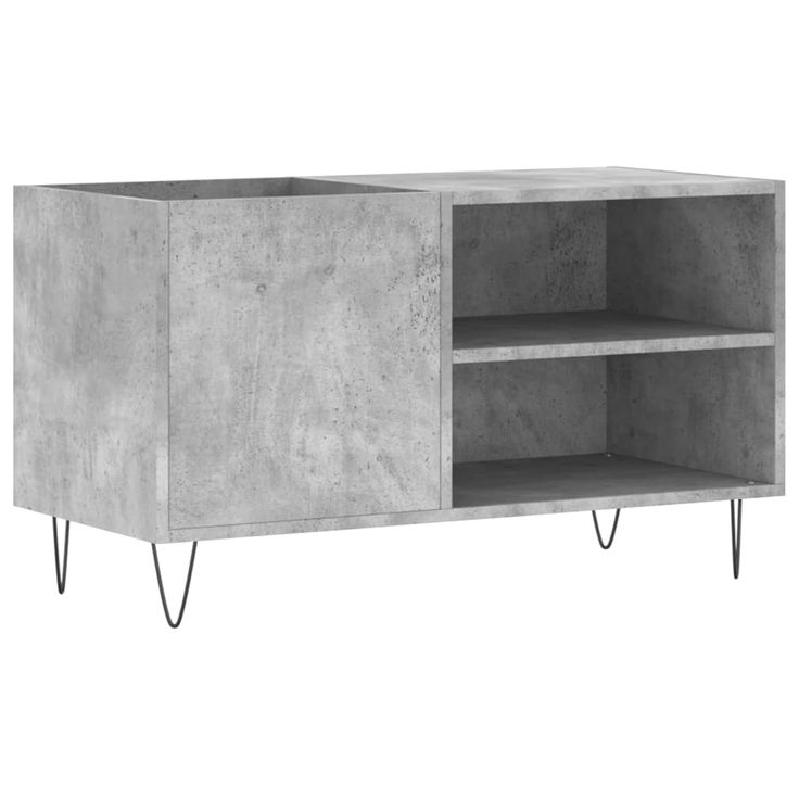Säilytyskaappi LP-levyille betoninharmaa 85x38x48 cm puu (31704)