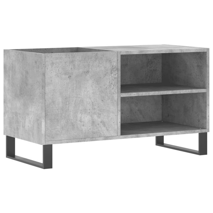 Säilytyskaappi LP-levyille betoninharmaa 85x38x48 cm puu (31712)