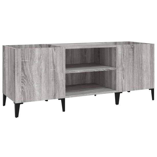 Säilytyskaappi LP-levyille harmaa Sonoma 121x38x48 cm puu (31939)