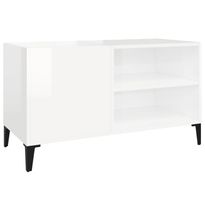 Säilytyskaappi LP-levyille korkeakiilto valk. 84,5x38x48 cm puu (31951)