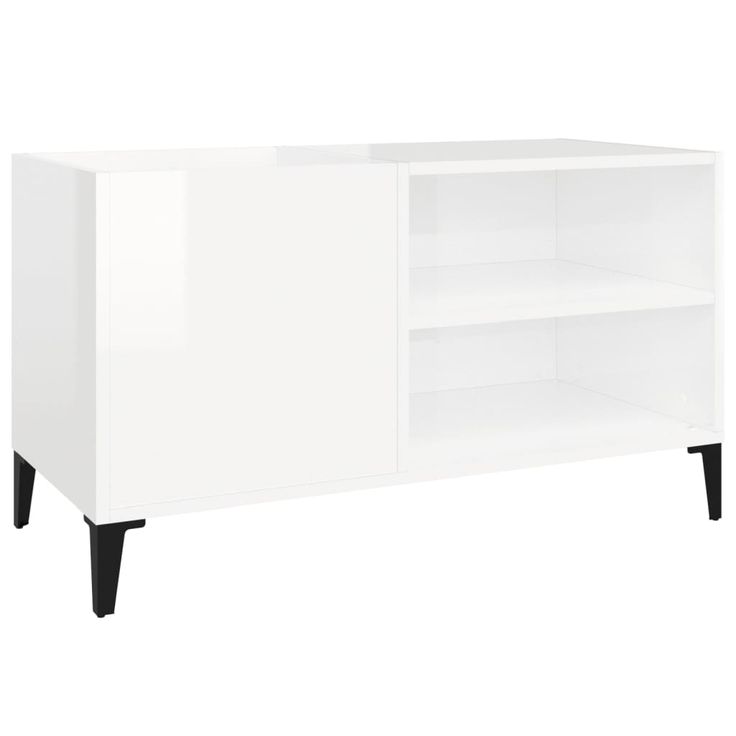 Säilytyskaappi LP-levyille korkeakiilto valk. 84,5x38x48 cm puu (31951)