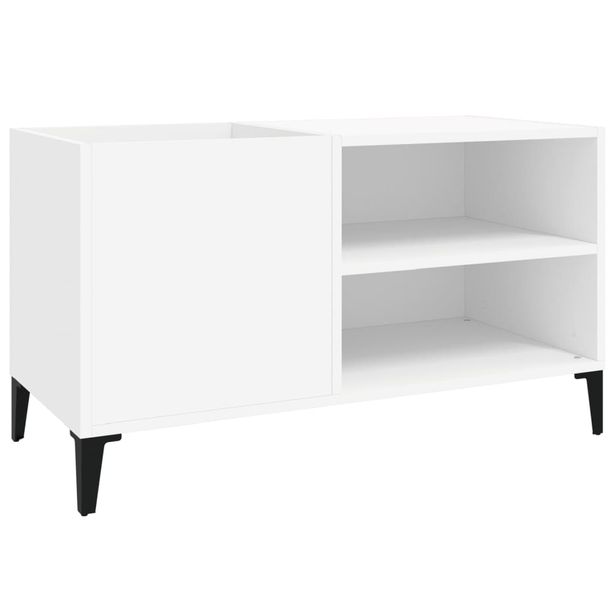 Säilytyskaappi LP-levyille valkoinen 84,5x38x48 cm tekninen puu (31949)
