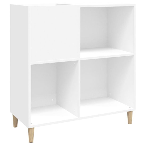 Säilytyskaappi LP-levyille valkoinen 84,5x38x89 cm tekninen puu (31989)