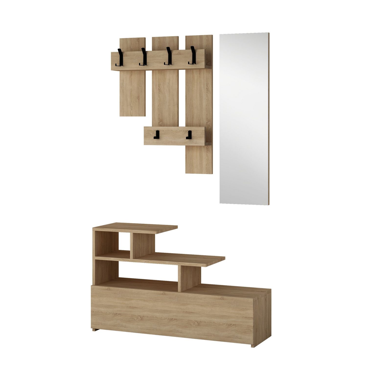 Säilytyskokonaisuus eteiseen Linento Furniture Vesty, tammipuu