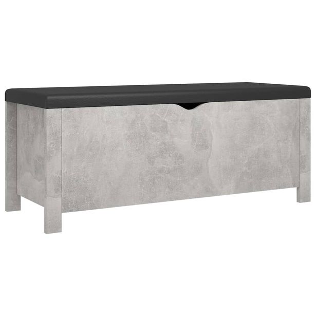 Säilytyslaatikko betoninharmaa 105x40x45 cm tekninen puu (26772)