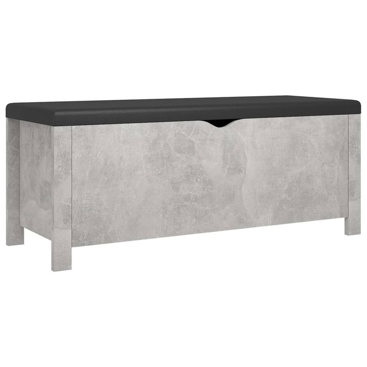 Säilytyslaatikko betoninharmaa 105x40x45 cm tekninen puu (26772)