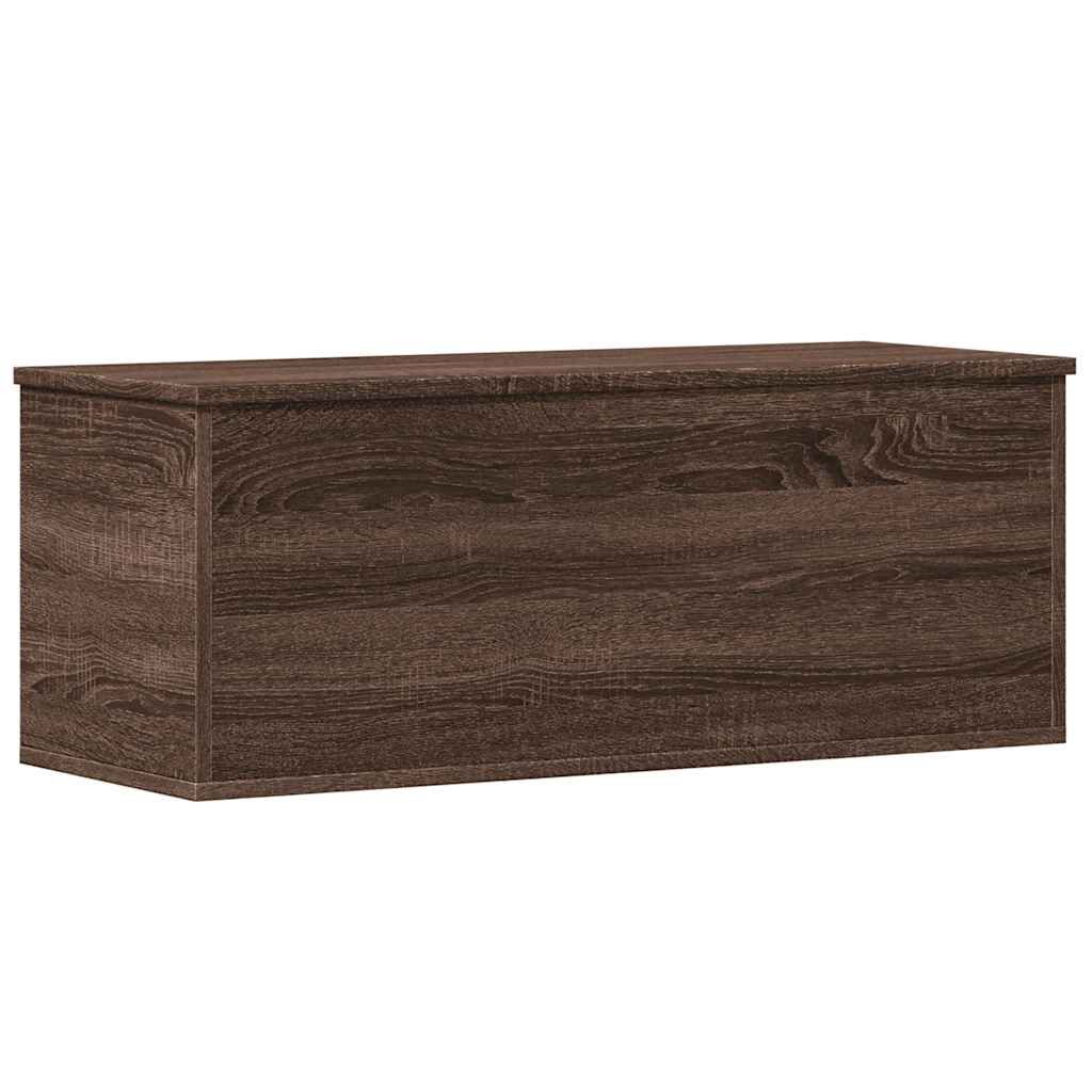 Säilytyslaatikko ruskea tammi 90x35x35 cm tekninen puu (40687)