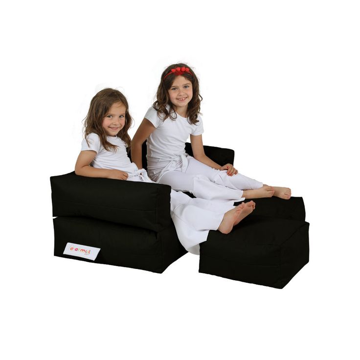 Säkkituoli ulos Linento Garden Kids Pouf, musta