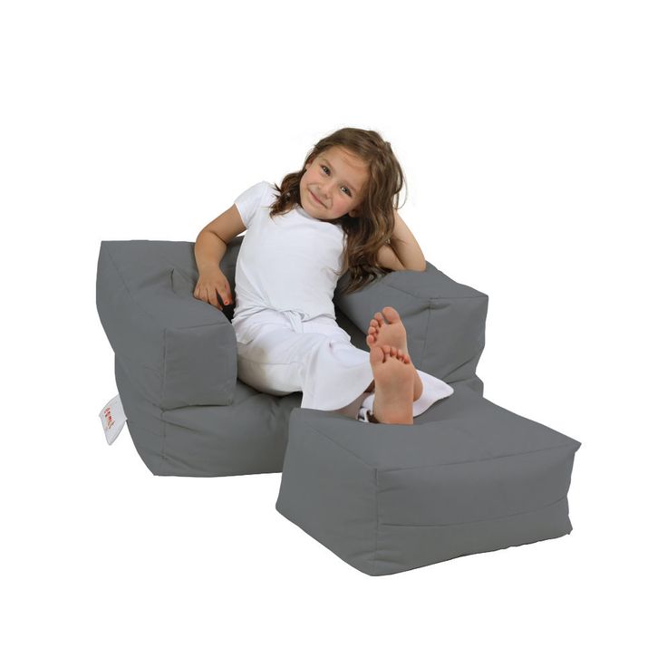 Säkkituoli ulos Linento Garden Kids Pouffe, harmaa