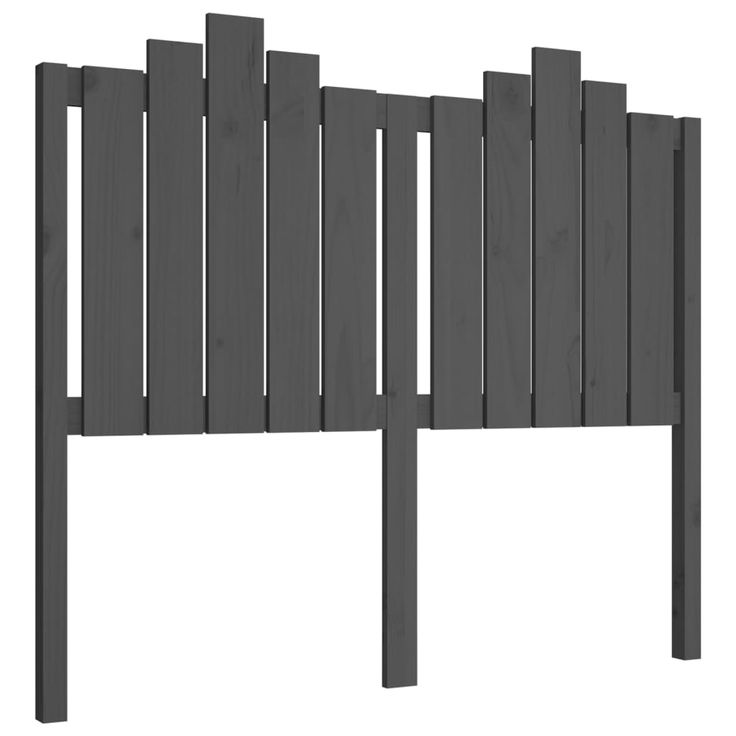 Sängynpääty harmaa 126x4x110 cm täysi mänty (18462)