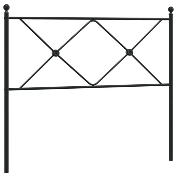 Sängynpääty metalli musta 100 cm (76531)
