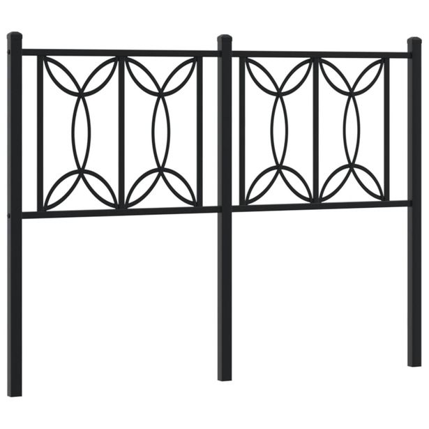Sängynpääty metalli musta 120 cm (76159)