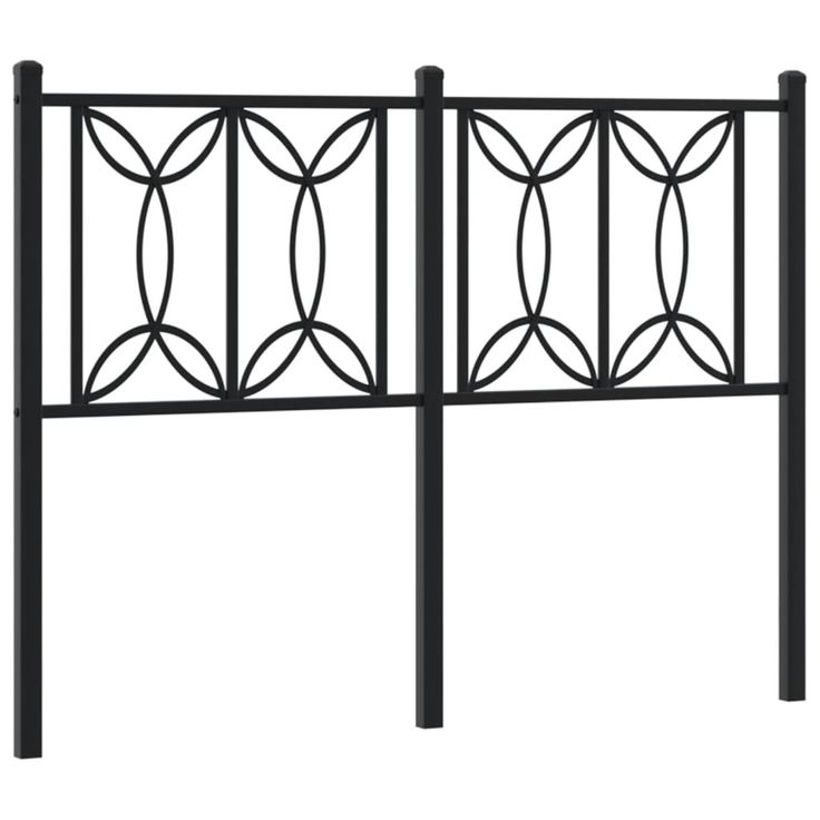 Sängynpääty metalli musta 120 cm (76159)