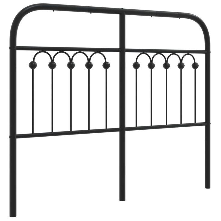 Sängynpääty metalli musta 120 cm (76631)