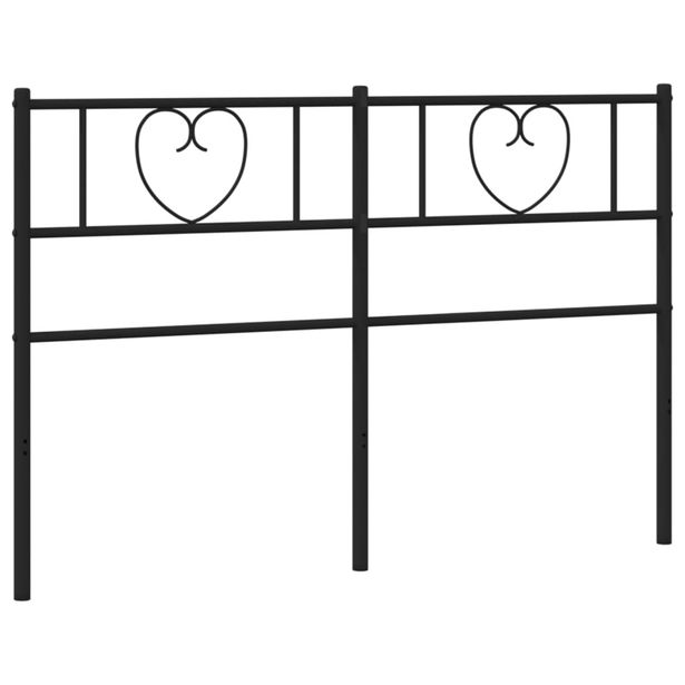 Sängynpääty metalli musta 160 cm (55498)
