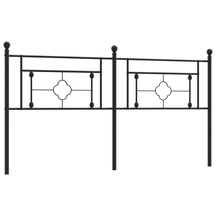 Sängynpääty metalli musta 180 cm (74375)