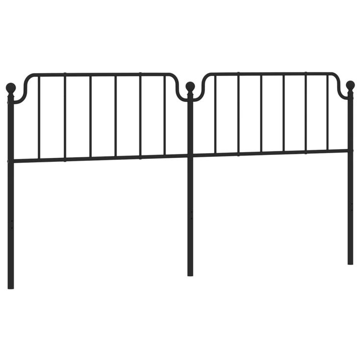 Sängynpääty metalli musta 200 cm (73925)