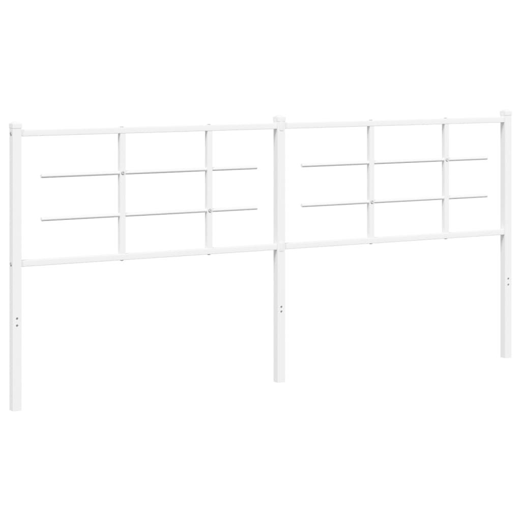 Sängynpääty metalli valkoinen 200 cm (55648)