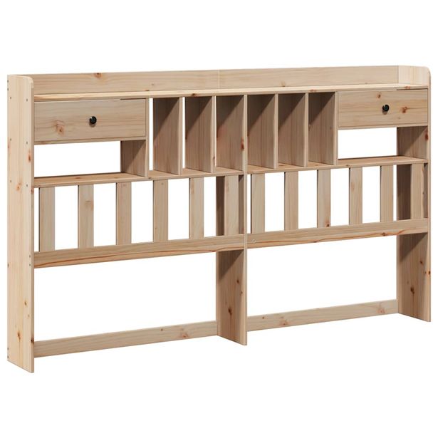 Sängynpääty säilytystilalla 180 cm täysi mänty (55502)