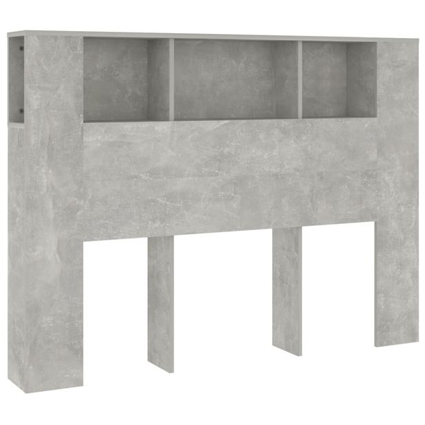 Sängynpääty säilytystilalla betoninharmaa 140x18,5x104,5 cm (11929)