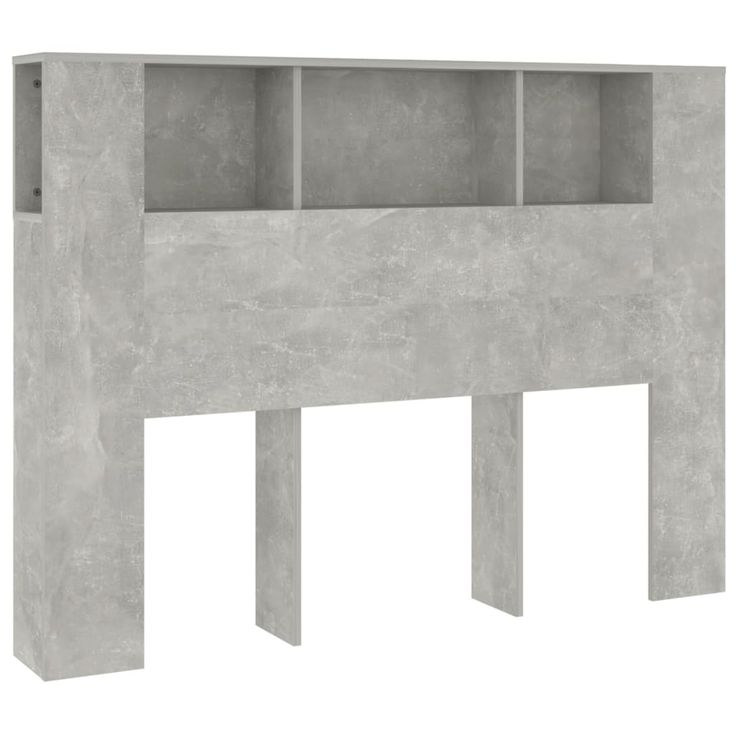 Sängynpääty säilytystilalla betoninharmaa 140x18,5x104,5 cm (11929)