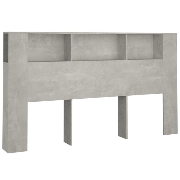 Sängynpääty säilytystilalla betoninharmaa 180x18,5x104,5 cm (11947)