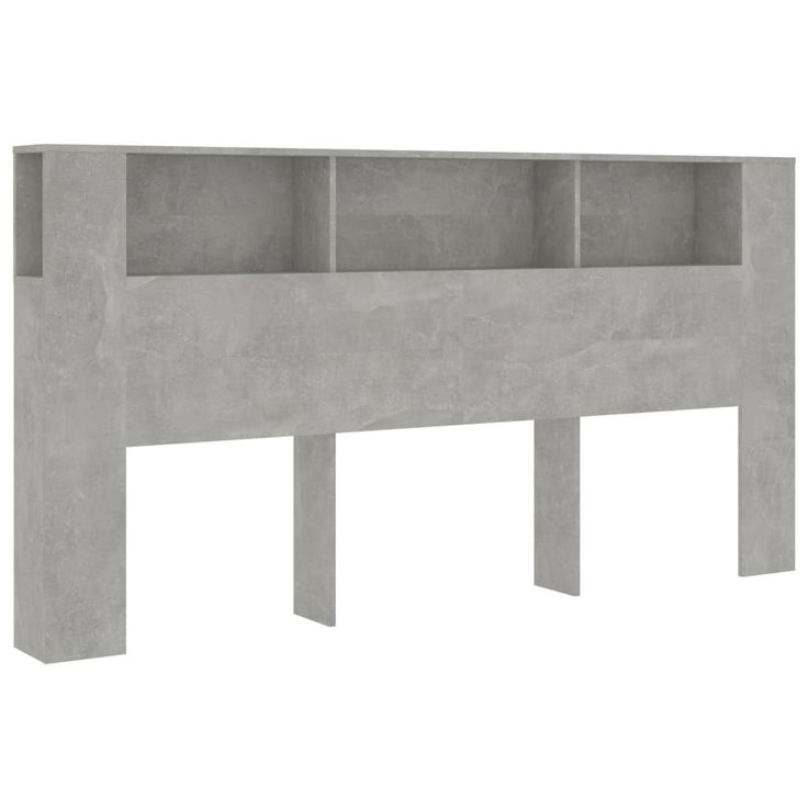 Sängynpääty säilytystilalla betoninharmaa 200x18,5x104,5 cm (11956)