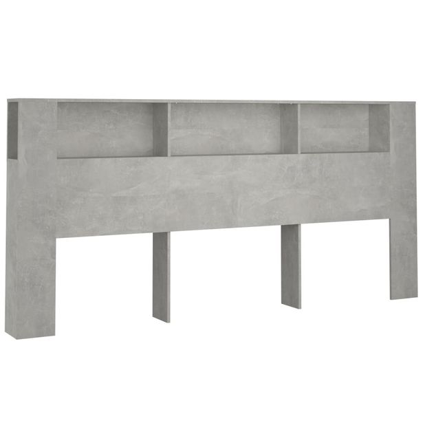 Sängynpääty säilytystilalla betoninharmaa 220x18,5x104,5 cm (11965)