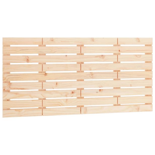 Sängynpääty seinälle 126x3x63 cm täysi mänty (24728)