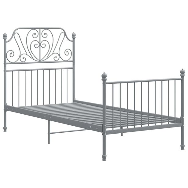 Sängynrunko harmaa metalli 90x200 cm (24843)
